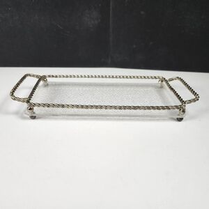 Elegant Gold Rectangular Acrylic Tray, Jewelry tray.